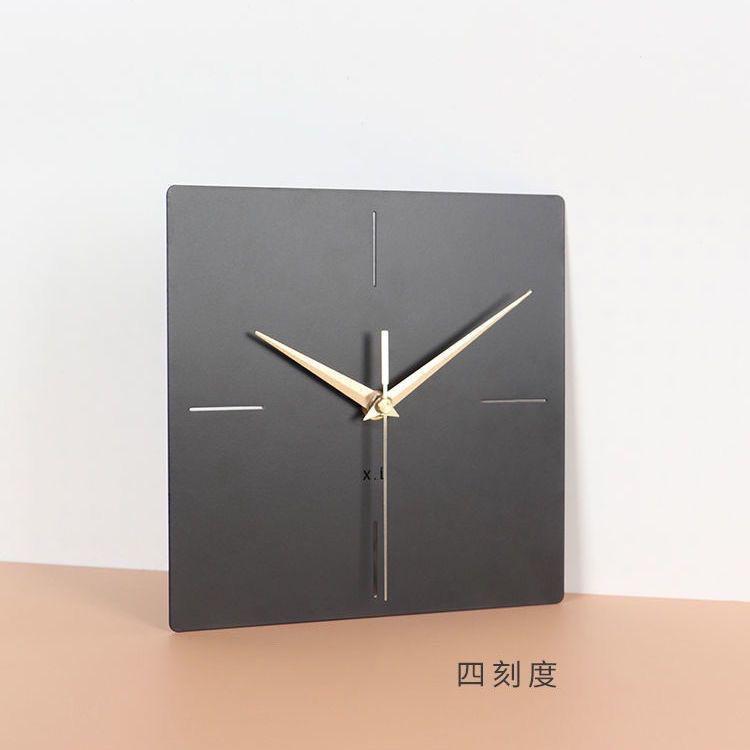 Nordic Affordable Luxury Style Silver Square Wall Clock Home Living Room Clock Office Wall Mounted Silent Clock Home Decoration