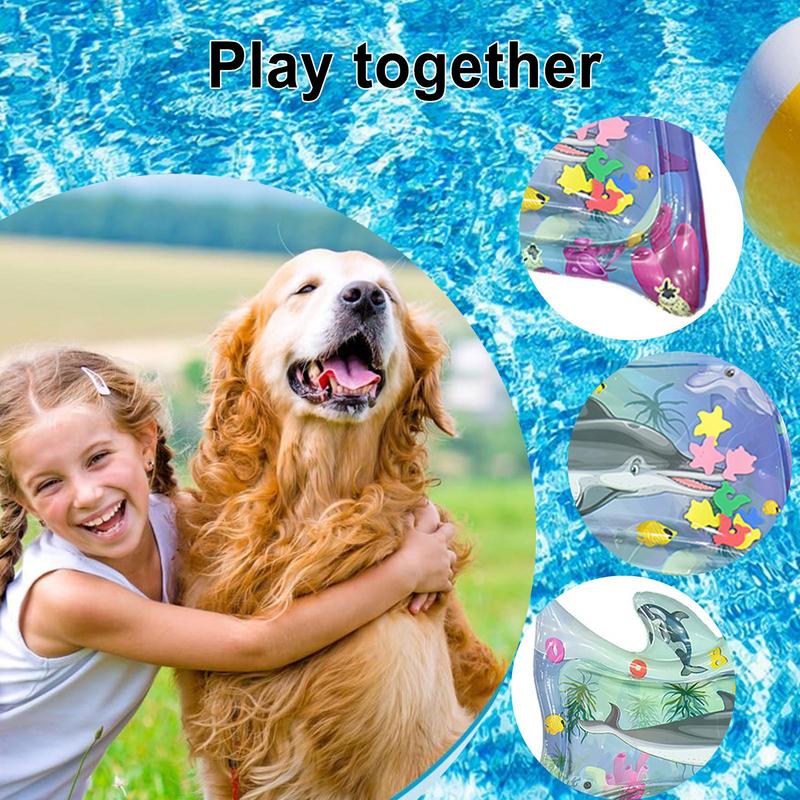 Inflatable Water Pad Toddler And Pet Patting Mat Fish Shape Patting Pad For Bedroom Bathroom Outdoors Living Room