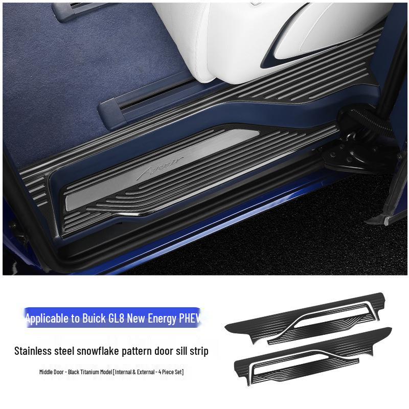 24 Buick GL8 PHEV Stainless Steel Door Sill Scuff Plates Interior Upgrade