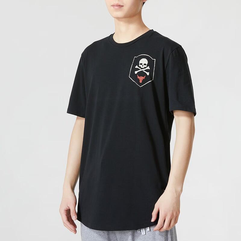 Under Armour Vintage Skull Letter Print Crew Neck Short Sleeve T-Shirt Men Tops Black 1370489-001