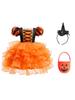 New Girls' Halloween Puff Sleeve Mesh Dress Costume