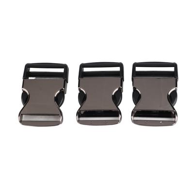 3 Stück Metall Schnellverschluss Schnalle Schnellverschluss Silber Schwarz Metall Fallschirm Schnallen für Ledertaschen