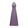 Purple Polka Dot Neck Dress Women's Spring and Summer French Vacation Style Temperament V-neck Waist and Thin Dress