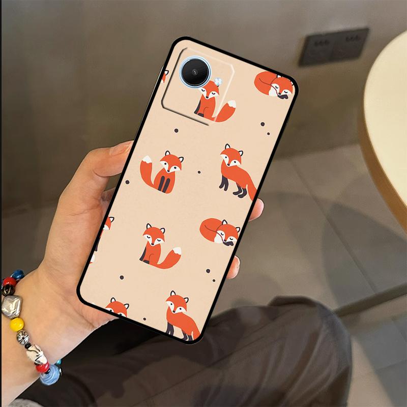 Cartoon Foxes Animal Case For Realme C63 C61 C55 C51 C53 C25 C65 C67 C71 C75 GT6 GT7 Pro 11 12 13 14 15 Pro Plus