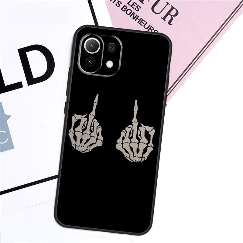 Skeleton Middle Finger Case For Xiaomi 13T Pro 14 11T 12T 12 13 Lite POCO F5 X3 X4 X5 X6 Pro F3 M5s M6 Pro Cover