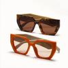 Polygonal Glasses Large Frame Retro Ins Sunglasses Women'S Face Covering Sunglasses Men