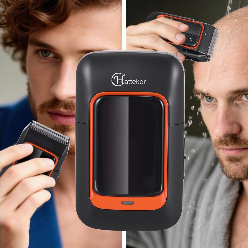 Hatteker Shaver for Men Dual-Head Beard Shaver Razor Reciprocating Ultra Shaving Machine Smooth Clean Shave & Skin Whitening