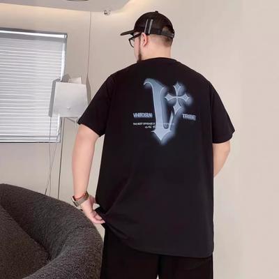 T-shirt Homme Ample Respirant à Transfert d'Humidité Imprimé Tendance Alphabet - Chemise Décontractée Sportswear Manches Courtes Résistante aux Plis