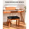 Donner Wooden Piano Stool with Sheet Music Storage, Keyboard Bench, Stable, Comfortable, Sturdy, Non-Slip, 140kg Weight Capacity, 52cm Wide X 34cm Dee