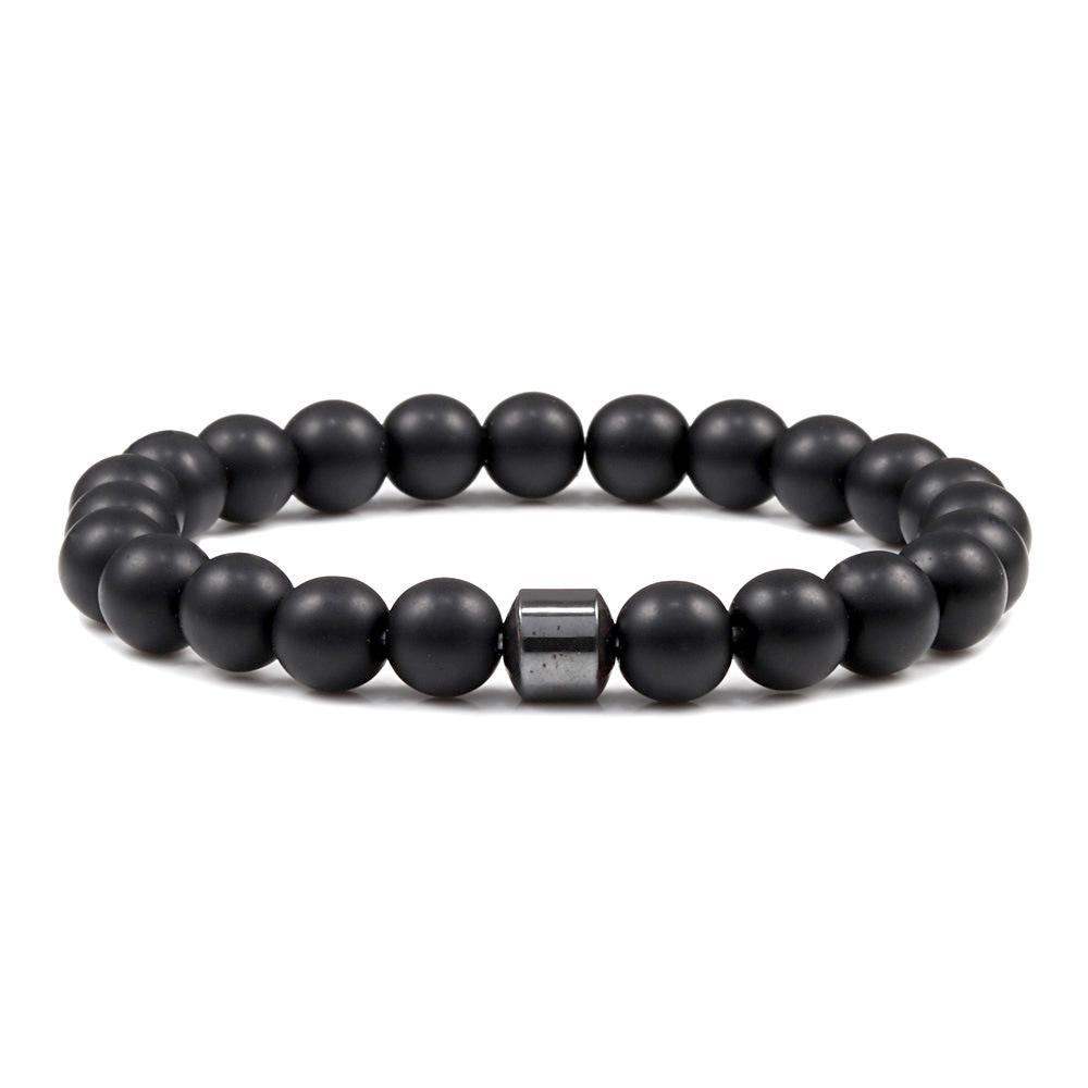 Tiger Eye  Volcanic Stone Men s Bracelet Set