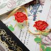Office School Rose Bookmarks Red Rose Reading Book Mark Metal Bookmark  Valentines Day