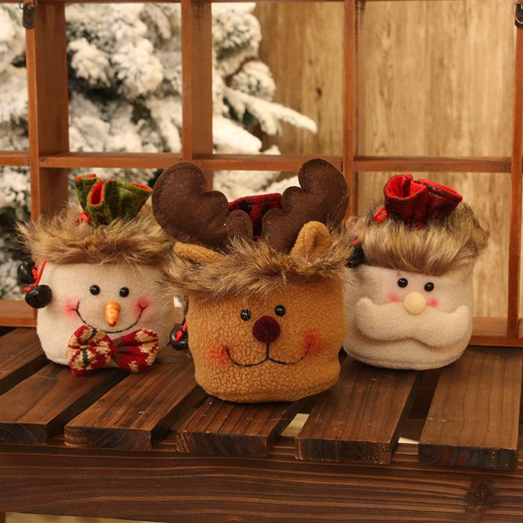 Christmas Candy Gift Bag: Santa, Snowman & Reindeer Design for Tree Decoration