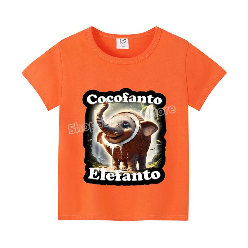 Italian Brainrot Color T-shirt Summer Short Sleeved Boys' Cute Clothes Children's Anime Top Cartoon Digital T-shirt Gift