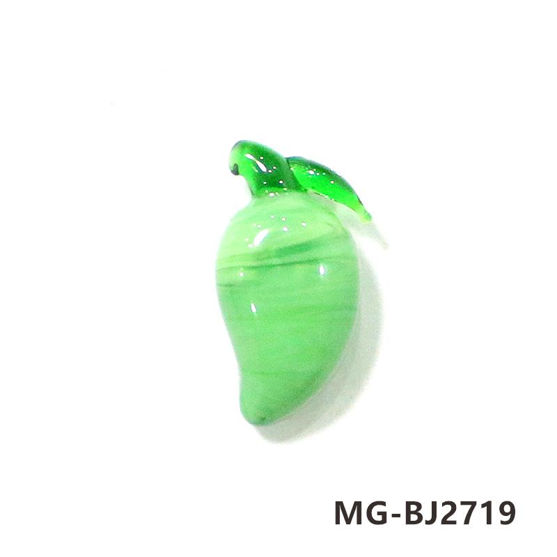 2Pcs Colorful Tiny Mango Charms Glass Pendant Cute Mini Fruits Ornaments DIY Craft Supplies Perfect Gifts for Handmade Lovers