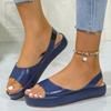 Fashion 2025 New Summer Fish Mouth European and American Sandals Flat Slip Anti-slip Wear-resistant Low Heel Plus Size Women's Shoes