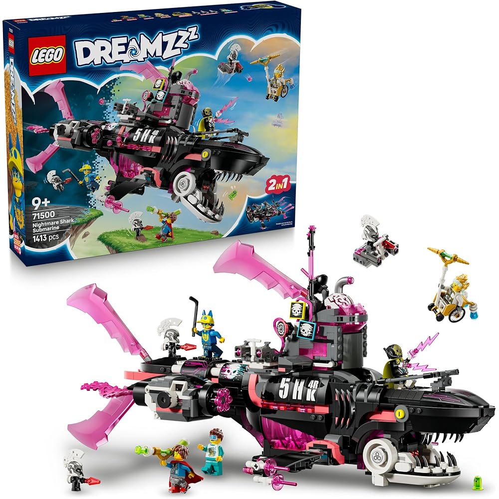 LEGO Dreams Submarine Nightmare Shark Toy Building Blocks for Kids Ages 9-11 Vehicle Playset 71500