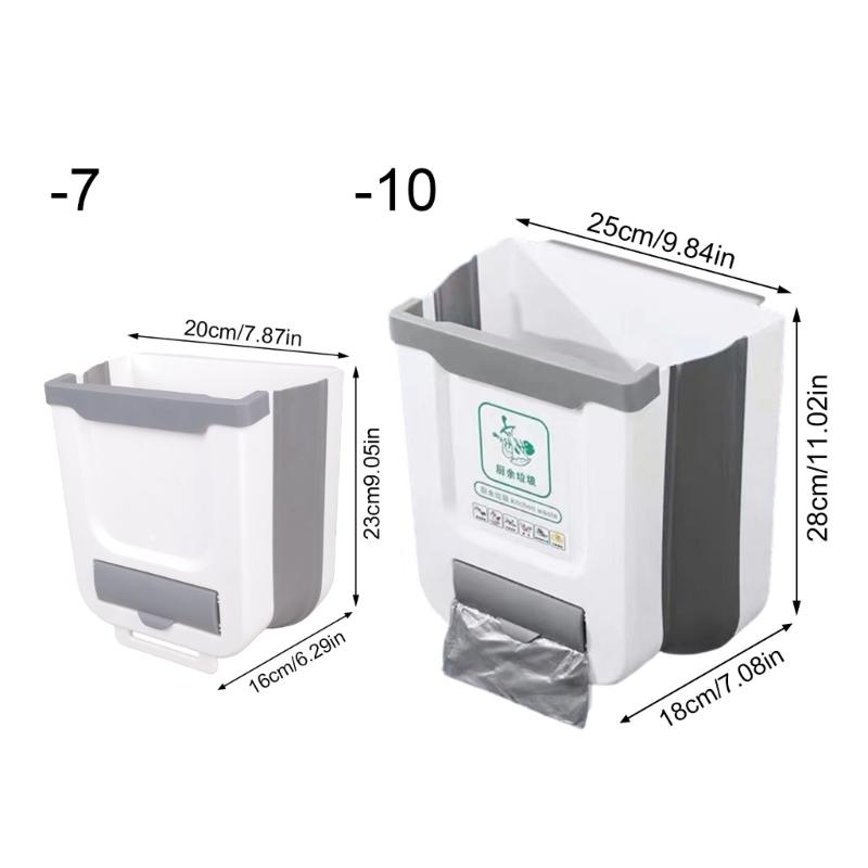 Hanging Foldable Trash Can Leakproof For RVs Bathroom Cabinet Organization Quick Installation Wast Bin Campers Accessories