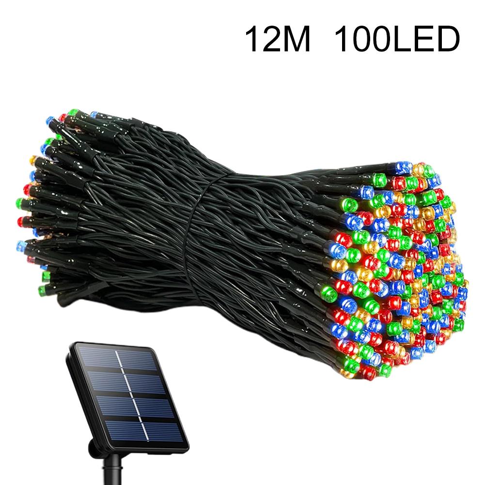 7M 50 Lights-8 Modes Solar LED Light String Outdoor Waterproof Starry Colored Light Christmas Festival Decoration Flashing Light