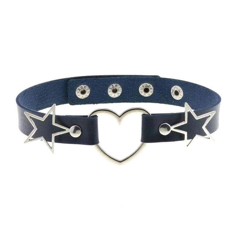 

Harajuku Star Pentagram- Leather- Choker for Women Sweet Cool Trend Collar Necklace Punk Dark Accessories Y2k Jewelry