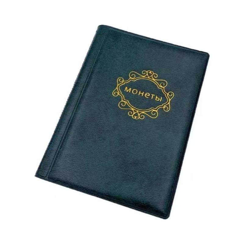 PU Leather Coin Album 10 Pages 120 Pockets Coin Album for Coins Pockets Commemorative Coin,medallions Badges Collection Book