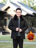 Men's Cotton Coat with Detachable Liner - Thickened Plus Velvet, Large Size Winter Jacket for Middle-Aged and Elderly.