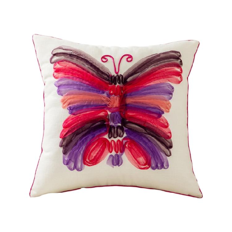

Butterfly Embroidery Pillowcase Cotton Square Throw Cushion Cover Home Decoration розы красного