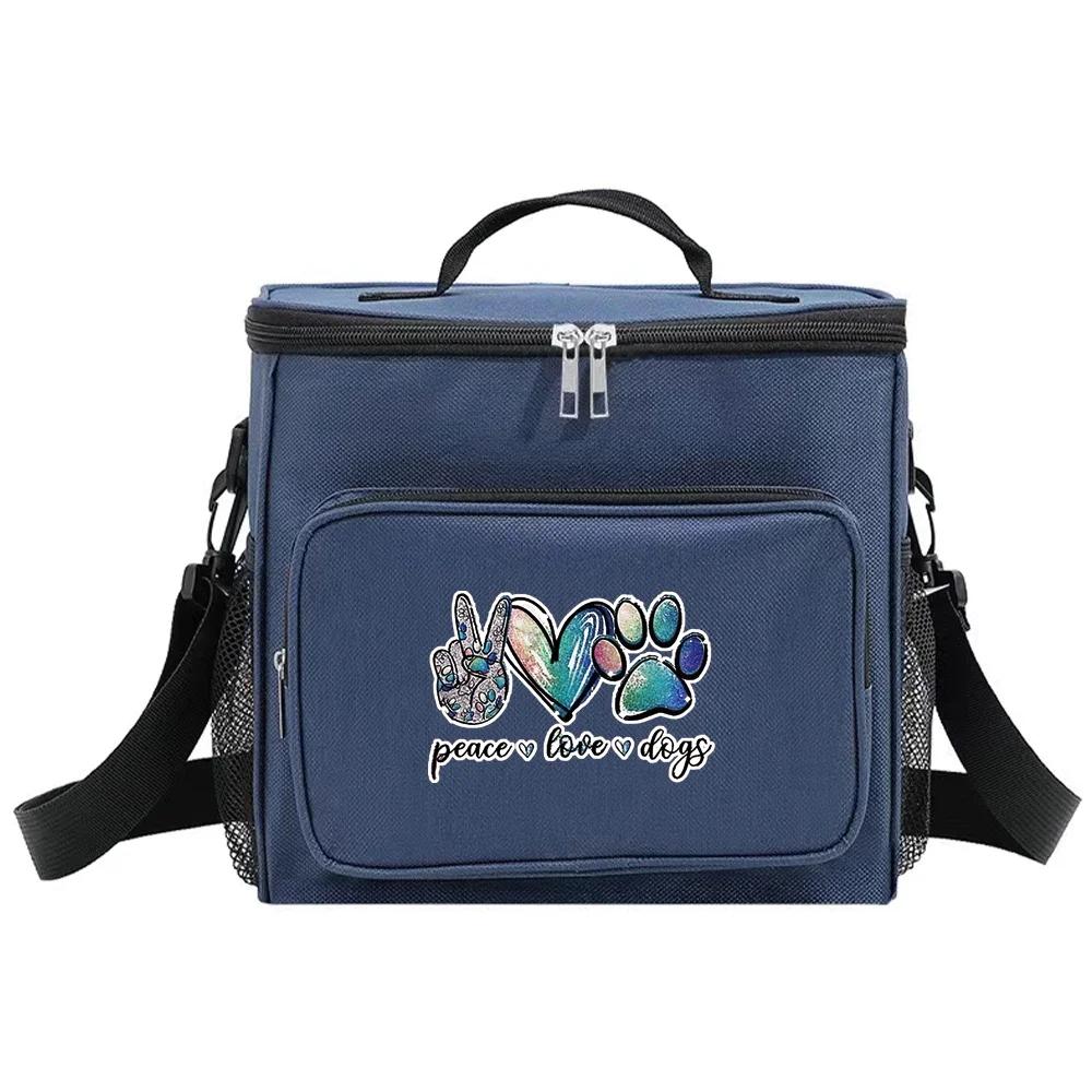 

Insulated Bags Portable Shoulder Lunch Bag Waterproof Cooler Box Thermal Organizer Handbag for Men and Women Footprints Pattern