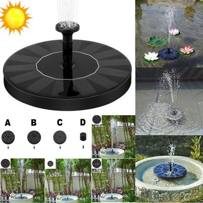 Fontaine solaire pour bain d'oiseaux, pompe de 1,4 W, avec 6 buses, autonome et flottante, pour jardin