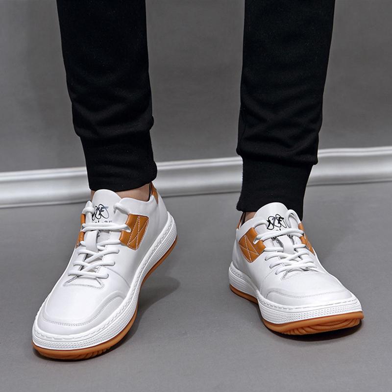 Men Fashion Leather Casual Shoes Mens Running Sneakers Outdoor Walking Shoes New Anti-skid Wear Men's Business Boots Size 39-44