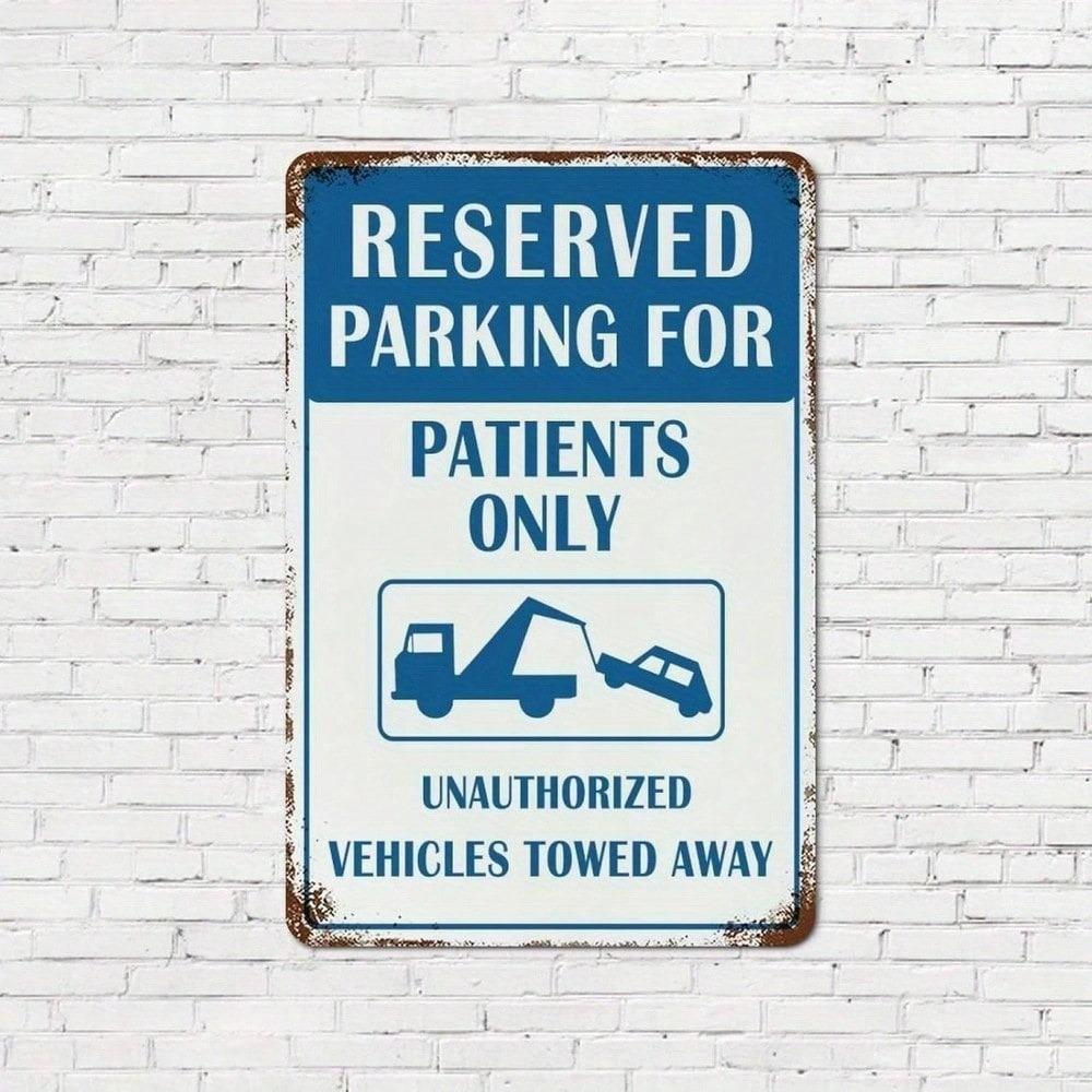 Funny Doctor Office Parking Sign Metal Tin Plaque Indoor Outdoor Wall Art Decor