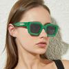 Fashion Vintage Luxury Brand Designer Olive Green Square Sunglasses Women For Men Sun Glasses Punk Popular Rivet Outdoor Shades