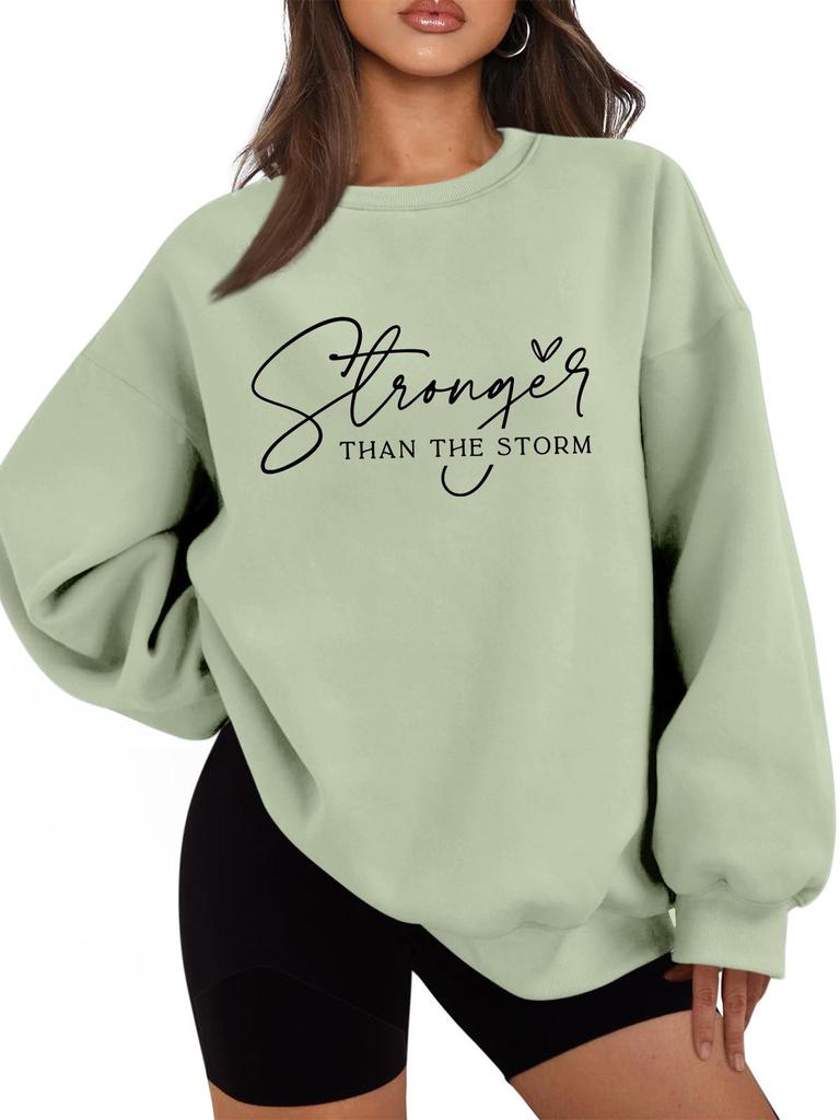 Stronger Than the Storm Women's Plush Hoodie - Thickened Warm Autumn/Winter Style