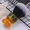 Yaqi 24mm Wet Shaving Brush & Sandalwood Soap Set For Men Travel Beard Care Tool Black/White Tuxedo Synthetic Fibre Resin Handle