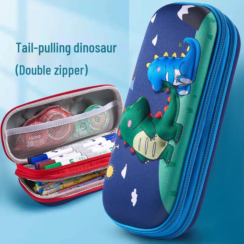 Double Layer 3D Zipper Pencil Case - Large Capacity for Elementary School Students