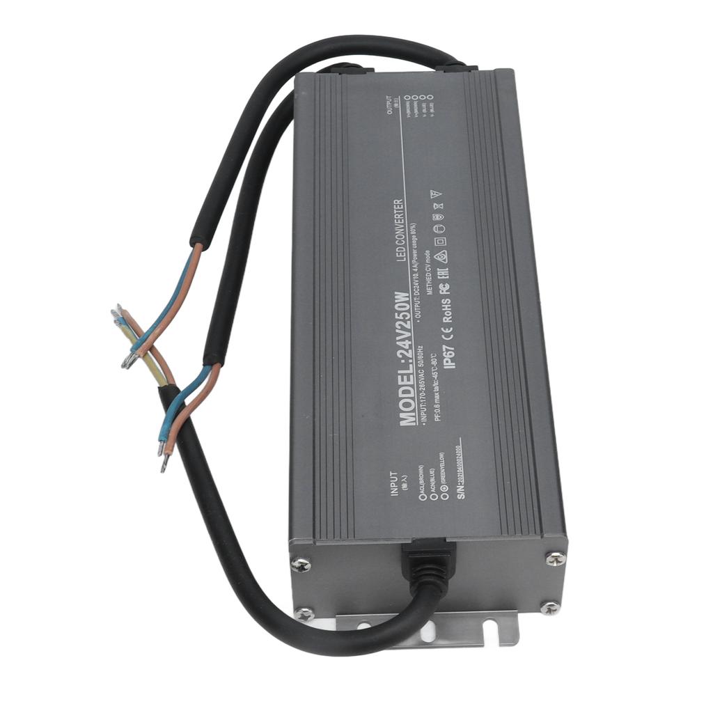 Waterproof Power Supply LED Driver Constant Voltage Power Supplies IP67 250W AC170‑265V24V 10.4A