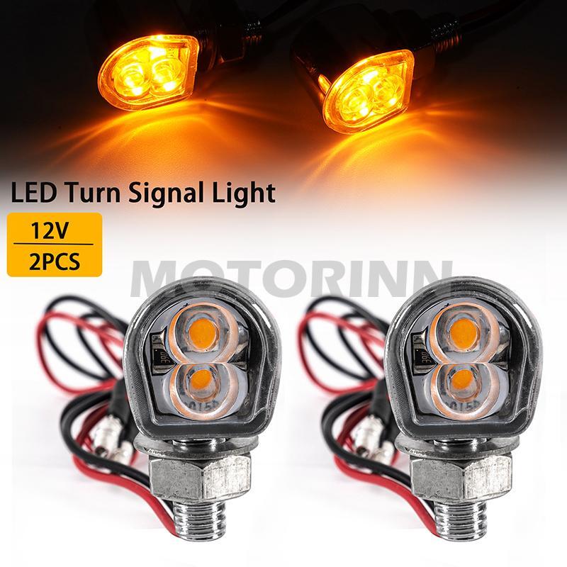 Fit For Harley Davidson Motorcycle LED Mini Turn Signals Light Blinker Amber 2x