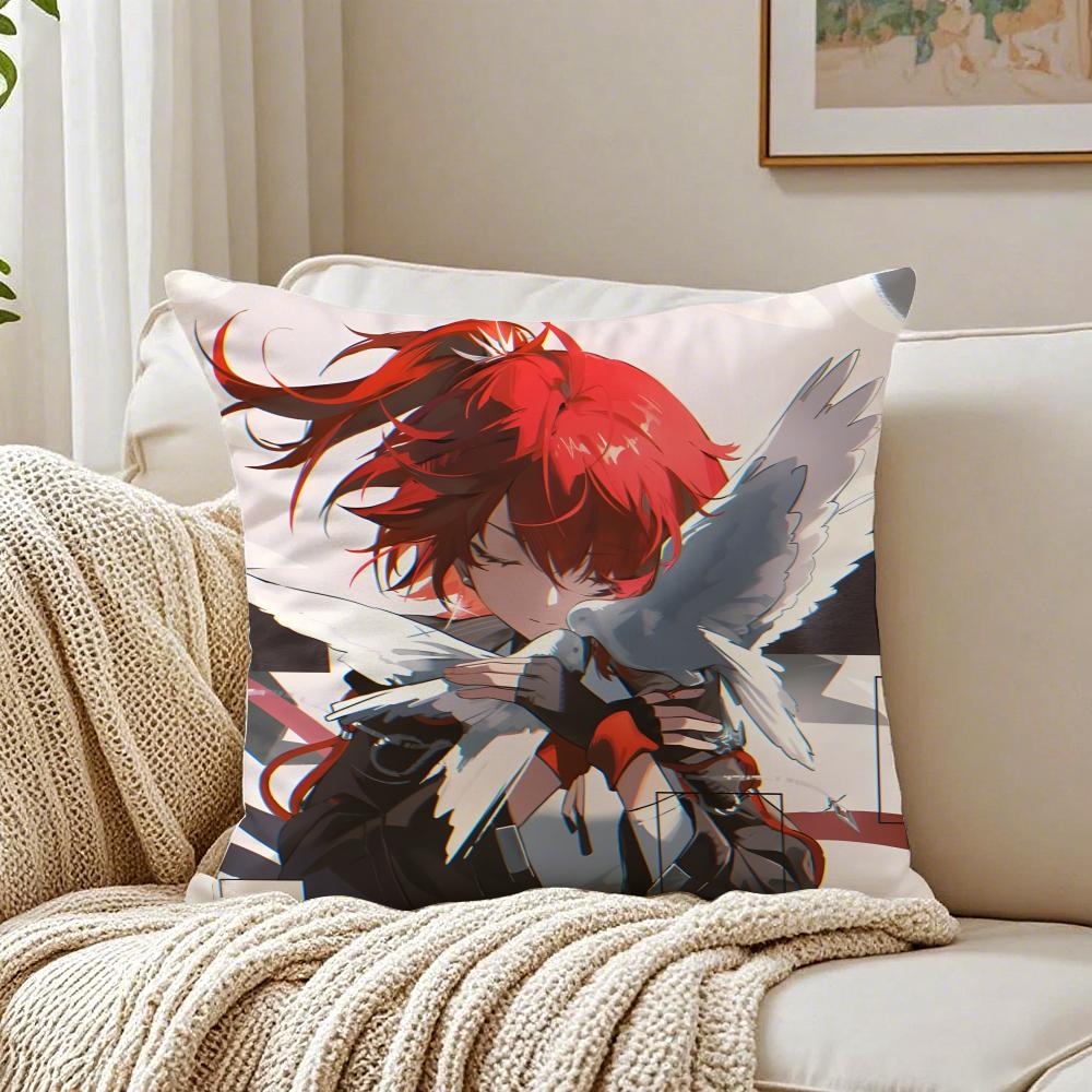 Trending Arknights Exusiai 2D Game Cushion Cover Pillowcase Antidustmite living Room Sofa Decor Cushion Room