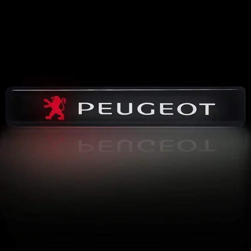 2026 Heißer Autoaufkleber Auto Dekorative Leuchte LED Fronthauben-Kühlergrill-Emblem Abzeichen Dekoration für Peugeot 206 307 308 3008 207 208 407 408
