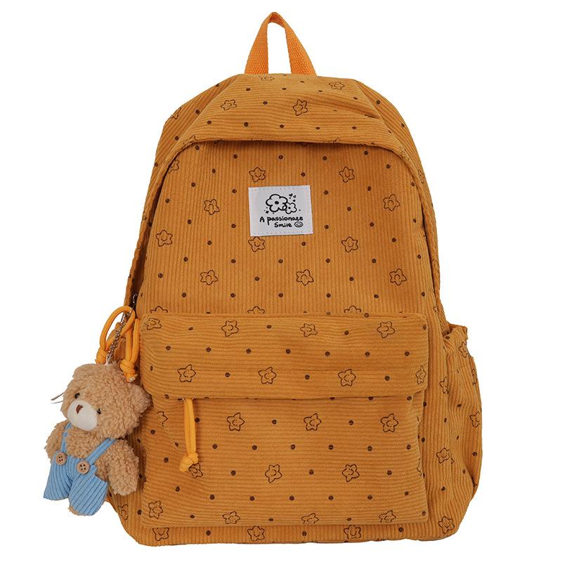 Schoolbag small fresh schoolbag college girl cute thick velvet star printed backpack junior high school large capacity student backpack