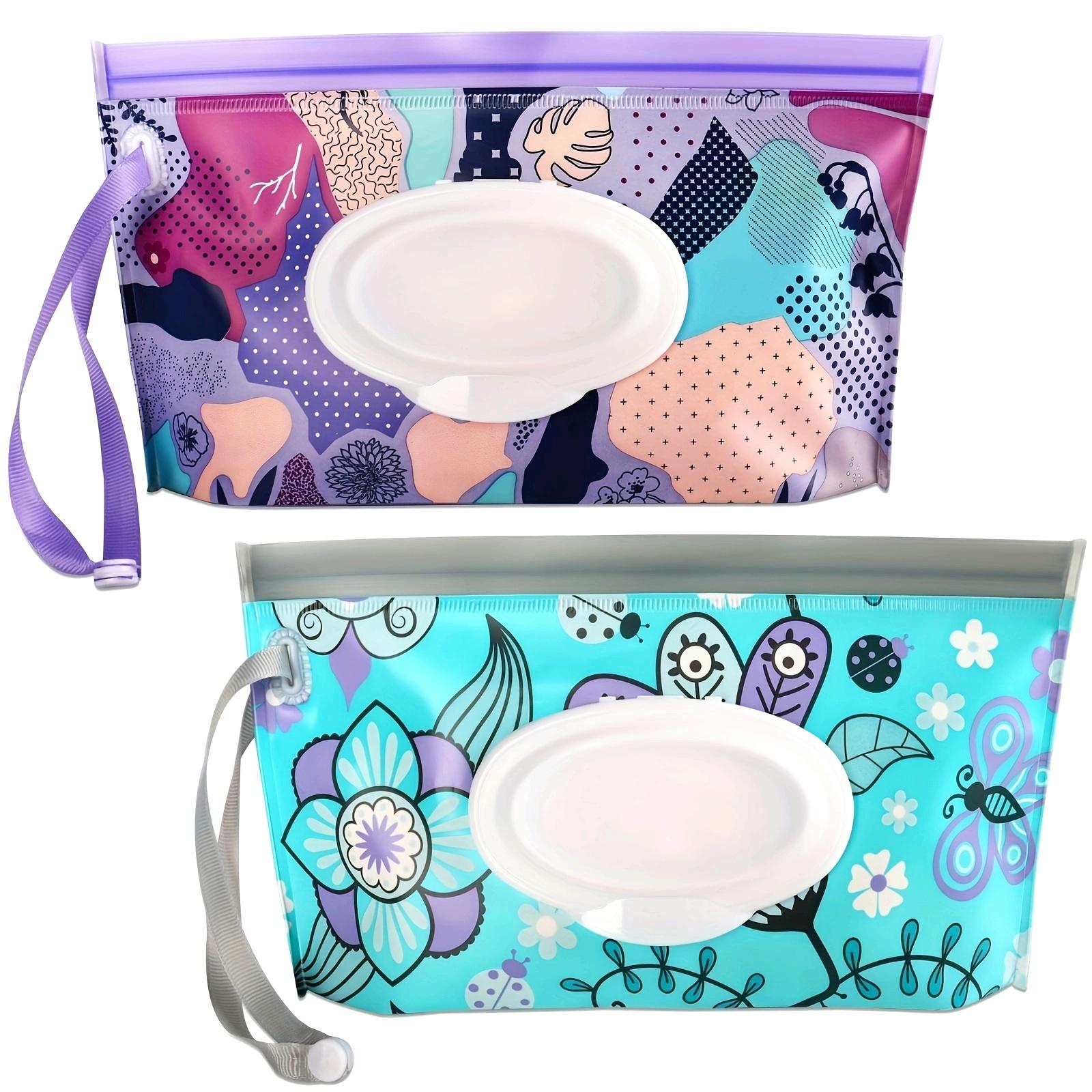 

2 шт. Контейнер для салфеток, Сумка для влажных салфеток для мам в дороге, Многоразовая портативная сумка для салфеток, Контейнер-диспенсер для салфеток, Дорожный держатель для салфеток 2pcs