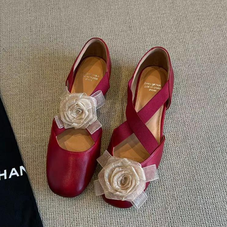 Fashion Flower Women Ballet Shoes Loafers Flat Sandals  Jane Shoes 2025 Brand Summer Dress Woman Soft Sole Casual Comfort Zapatos