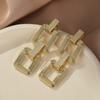Stilvolle quadratische Legierungs-Ohrringe mit geometrischem Design, moderne europäische Mode