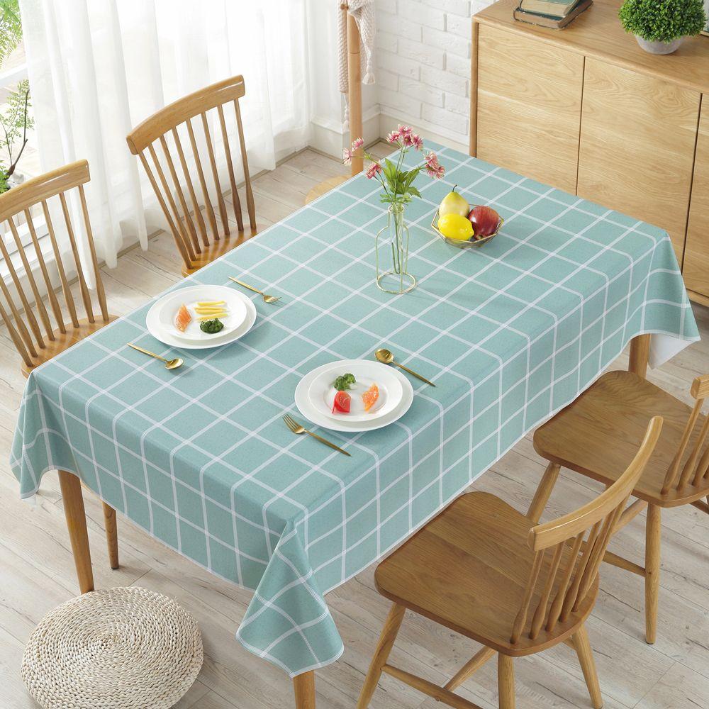 PVC Tablecloth Waterproof and Oil-proof Wash-free Pastoral Desk High-end Dining Table Cloth Coffee Table Table Mat Ins Style Rectangular