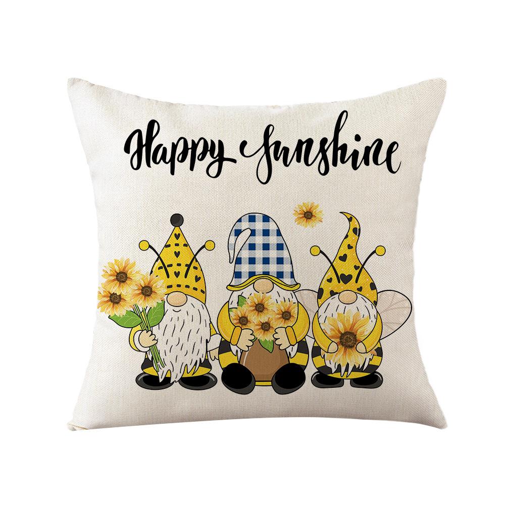 Home Decoration Pillowcase Set Watercolor Plaid Sunflower Pillowcase Spring High-end Home Cushion Cover