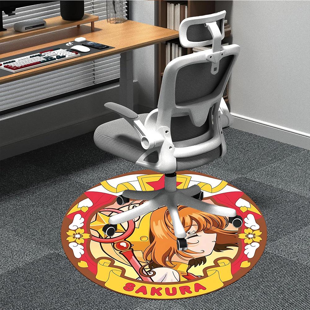 1pc Cardcaptor Sakura Office Round Area Rug, Indoor Mat Suitable For Office, Under Office Chairs Bedroom Living Room Home Decor  A0908147