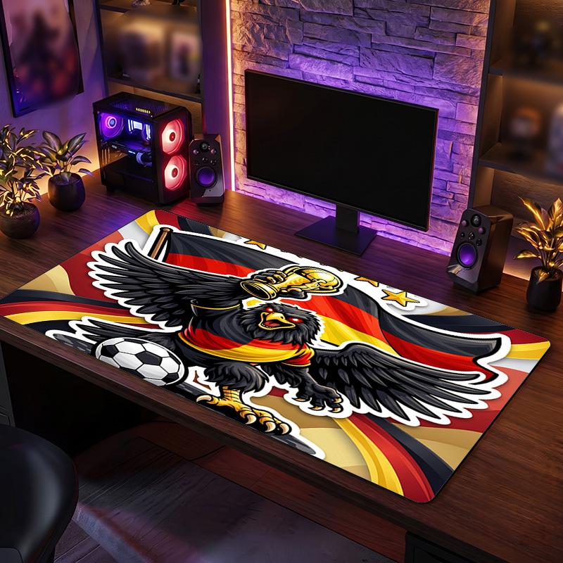 Germany Football Crest Mouse Pad, Extended Non Slip Rubber Desk Mat for Gaming Office Laptop Fan Gift