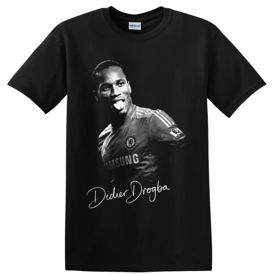Maglietta Grafica Calciatore Didier Drogba Vintage Regalo per Fan di Calcio Maglietta Artistica