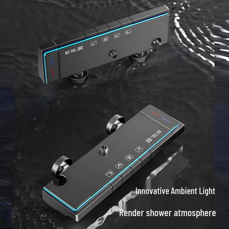 Modern Smart Constant Temperature Shower Faucet Set - Complete Pressurized Shower System for Household Use.