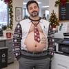 Office Tie Dad Bod Ugly Christmas Sweater Men 3D Print Polyester Crewneck Sweatshirt Funny Holiday Party Pullover