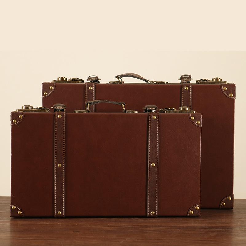 European Retro Leather Storage Box - Handbag, Clothes, and Travel Photography Prop Organizer